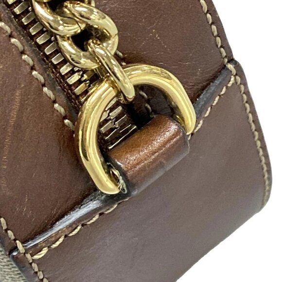 Auth GUCCI GG Plus/GG Supreme 409535 Dark Brown Beige PVC Leather Shoulder Bag - Picture 10 of 16